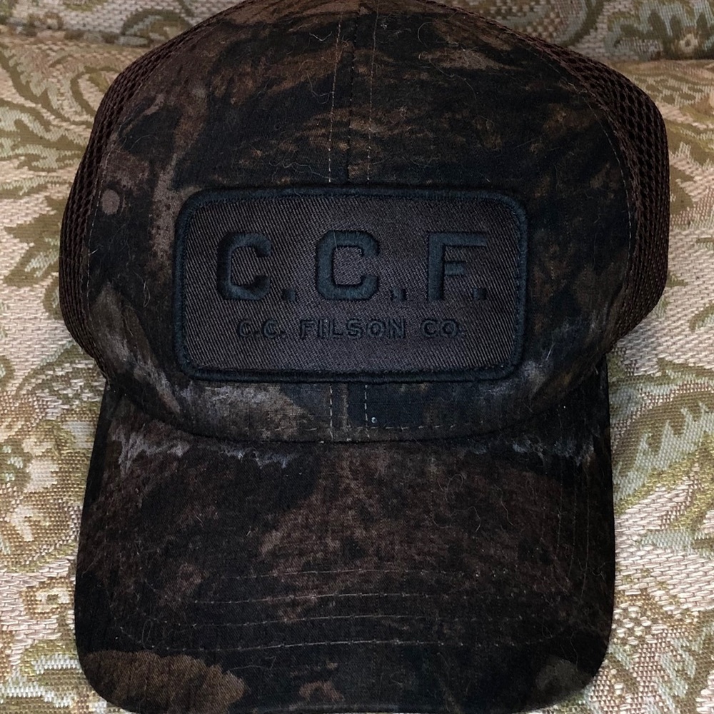 Filson trucker hat with patch